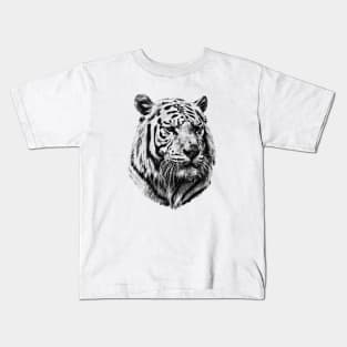 White tiger portrait Kids T-Shirt